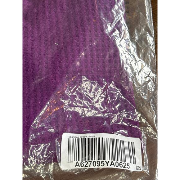 LOGO Lori Goldstein size S sparkling grape long sleeve blouse lace glitter - Picture 15 of 15